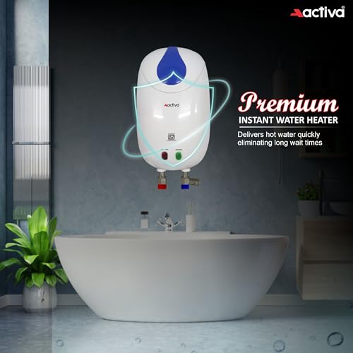 Image of ACTIVA 1 Ltr Instant 3 Kva Special Anti Rust Coated Tank Wall Mounted Geyser With Full Abs Body With 5 Year Warranty Premium (White)