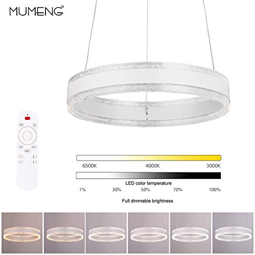 MUMENG LED colgante, lustre LED moderno, plafón lámpara cámara colgantes Luminaire, 3000u00a0K-6000u00a0K mando a distancia Dimmable, 36u00a0W, AC220u00a0V,