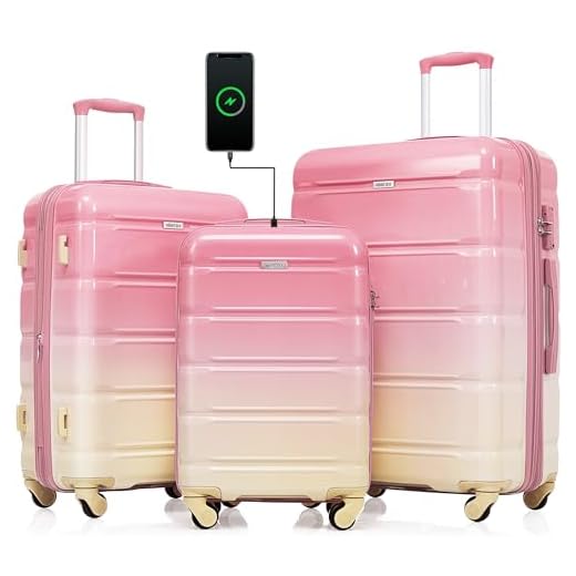 What luggage comes in a yellow bag Stylish Merax 3-Piece Luggage Set