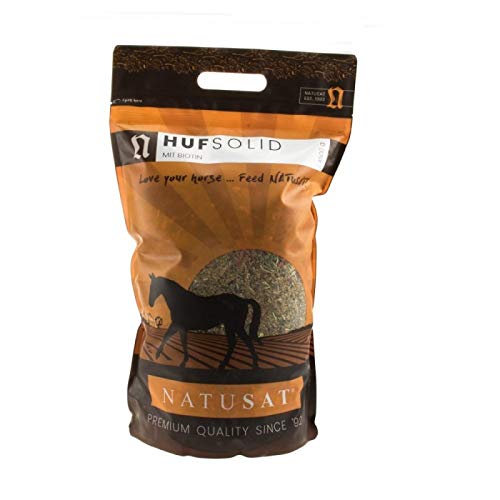 NATUSAT HufSolid + Biotin – Ergänzungsfutter Für Pferde (4500 G), Mit Kräutermischung, Zink & Kupfer Für Stabile Hufe
