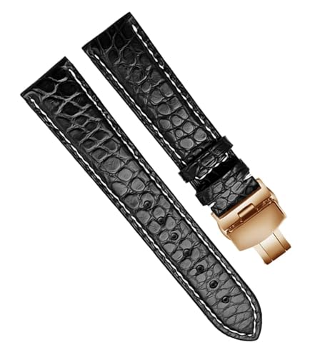Bracelet montre cuir 18mm : remplacez votre bracelet usé par un modèle noir et rose gold