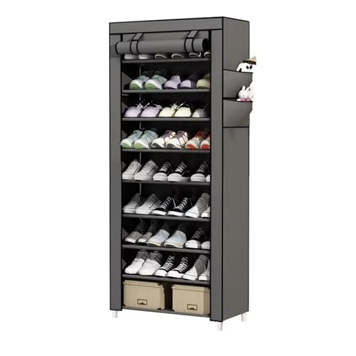 Étagère à chaussures 10 étages solution de rangement élégante gris - 2