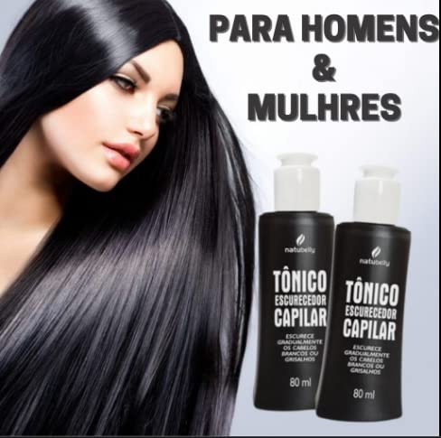 Kit Com 4 - Tônico Escurecedor de Cabelos Brancos e Grisalhos 80ml - Natubelly