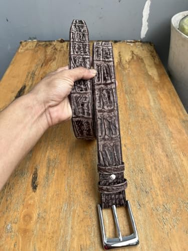 Genuine Alligator Nubuck Skin Belts For Men, Real Nubuck Crocodile Men's Belts, Strap Width 1.57"2