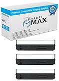 SuppliesMAX Compatible Replacement for Okidata MICROLINE 393/395/3410/4500 Series Black Printer Ribbons (3/PK) (52103801_3PK)
