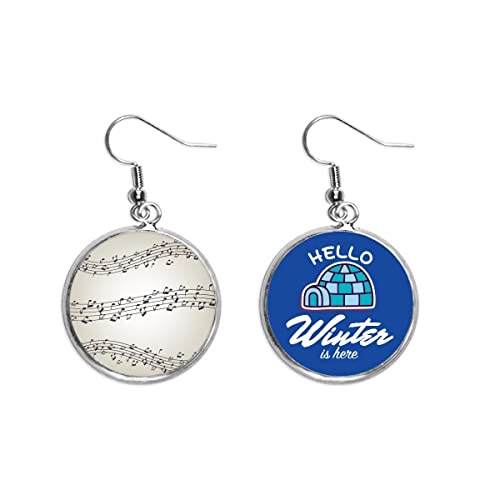 Pendiente del hielo temático música negro para regalo de invierno en joyería de gota
