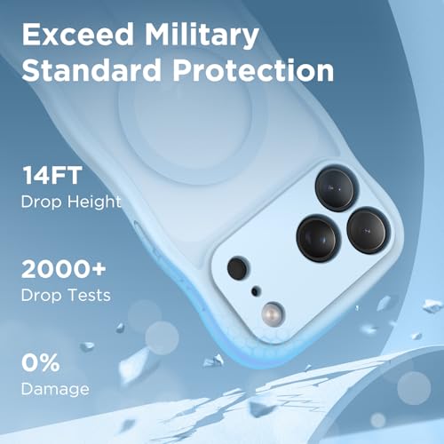 Coque iPhone 17 Pro compatible MagSafe avec protection caméra complète bleu clair - 6