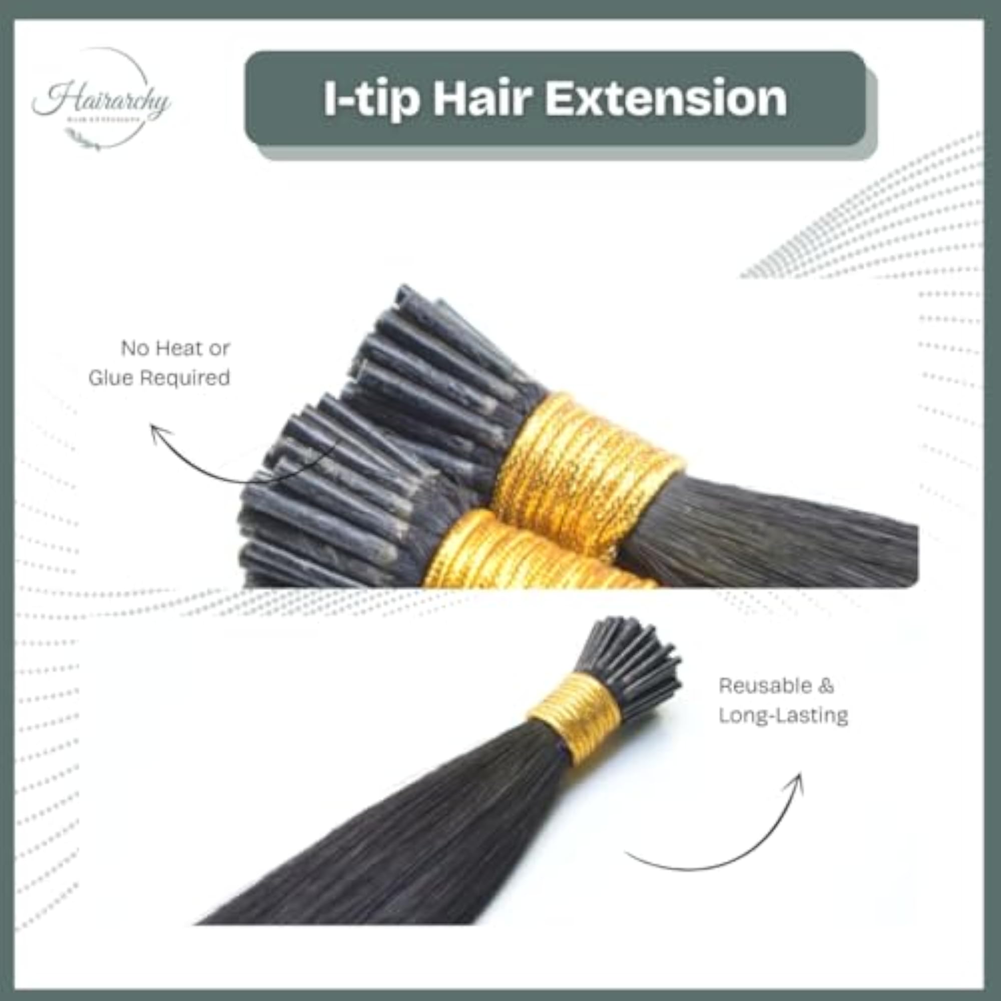 I-Tip Real Human Hair Extensions for Women, 20 Inch Dark Brown