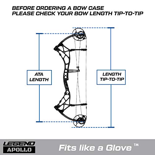 Legend Apollo Travel Compound Bow Case - Soft Carry Case For Archery Gear, Accessories & Equipment - Protective Padding & Tricot Lining, Spacious Storage Pockets, Arrow Tube Holder - 40-44" Interior #TOP5