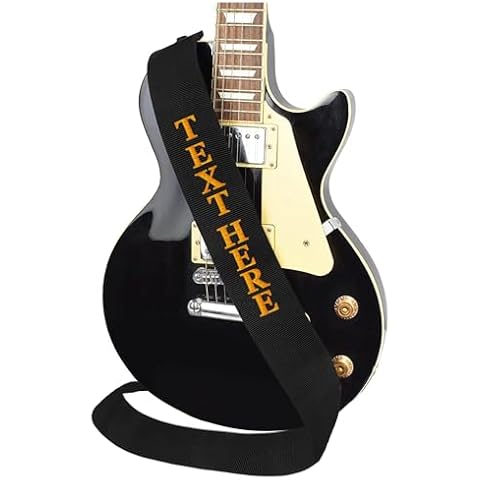 Personalized 3" Guitar Strap for Bass, Electric & Acoustic Guitar, Custom Guitar Strap 3 inch with Name, Embroidered Custom Acoustic Guitar Straps Best Gift for Men & Women Guitar Players - Black Cover