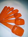Vintage Tupperware Measuring Spoons Set of 7 Orange