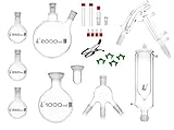 EISCO Short Path Distillation Set, 21 Piece - ASTM Type I, Class A - Borosilicate 3.3 Glass - Glassware Only