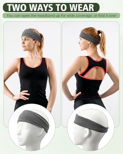 Image of Suhine 18 Pcs Sport Sweatbands Headbands for Men Women Running Workout Headbands Nonslip Sweat Absorbing Sweatband Stretchy Unisex Bandana for Tennis Baseball Football Cycling Yoga