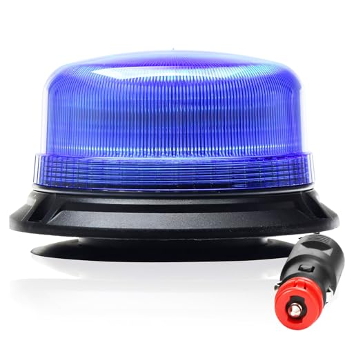 ETUKER 12V 24V Gyrophare Magnétique LED Bleu 3Flashs Lumineux led clignotant Ramp Gyrophare Stroboscopique camion Agricole Voiture