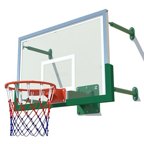 Wall-Mounted Basketball Hoop, Basketball Hoop Outdoors, Indoor Outdoor Use for Adults and Teens, for Garages, Gyms(Green,120x80cm/47.2x31.4in)