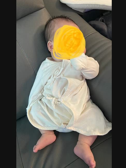 100% Organic Cotton Korean Kimono Newborn Baby Summer Thin Relaxed Outfit LongSleeve Breathable Romper 0-6M With Mitten Cuffs4