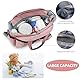 Bizcasa Baby Wickeltasche, 13 Taschen, Reise Wickeltasche Henkeltaschen Portable Babytasche mit Schnullertasche, Großer Stauraum für alle Babyzubehörteile (Rosa)