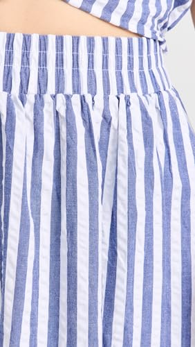 Image of Stateside Women's Puckered Stripe Double Slit Maxi Skirt