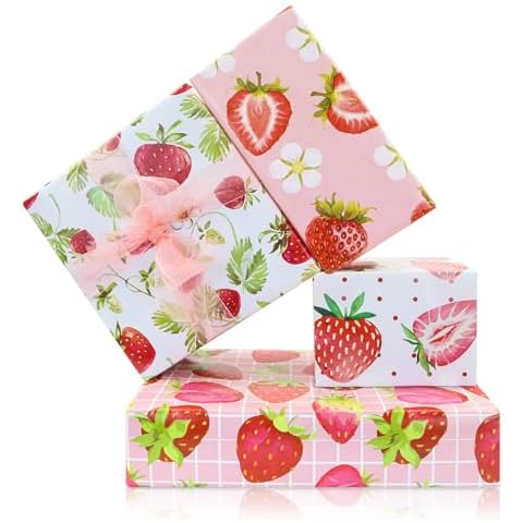 Geluode Strawberry Gift Wrapping Paper Set Cover