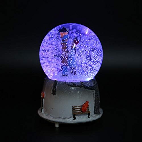 HERCHR Musical Snow Globe Music Box for Bedroom Study Room Desktop Ornament Novelty Night Light Musical Snow Globe Birthdays Festival Gifts