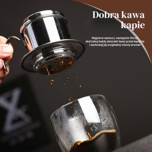 Dzbanek do ekspresu do kawy, wietnamski filtr do kawy ze stali nierdzewnej kroplówka filtr do kawy garnek do parzenia kawy naczynia do domu kuchnia biuro do użytku na zewnątrz
