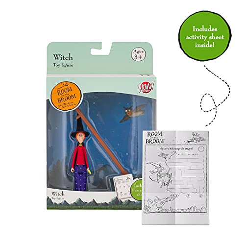 WOW! STUFF Witch from Room On The Broom Bewegliche Sammel-Actionfigur | Offizielles Spielzeug und Geschenke aus den Büchern und Filmen von Julia Donaldson und Axel Scheffler, Hexe und Besen