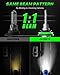 FateEye H11 9005 LED Light Bulbs 40000LM 6500K High Beam Low Beam Bulb LED Fog Light Kit, 1:1 Size, Plug and Play, Fog Bulbs