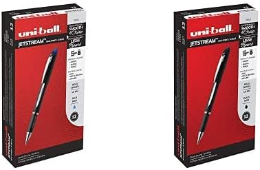 uni-ball Jetstream Ballpoint Pens, Bold Point 1.0mm, Blue, 12 Count 33921 Jetstream Ballpoint Pens, Bold Point 1.0mm, Black, 12 Count
