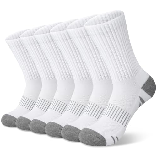 Tialfas Hiking Socks Women 6 Pairs Walking Sock Womens 4-7 Ladies Boot Sports Running Cycling Moisture Wicking Breathable Cushioned Ankle Multipack Cotton Athletic for Gym Workout Sport