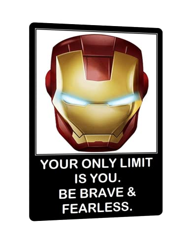 Image of Ironman Nanotech Helmet with Motivational and Inspirational Quotes Waterproof Digital Picture Magnet. Large Size 10cmsx7cms; Multi Color 1 Piece Ironman Office Fridge Magnet Souvenir (AV-45)