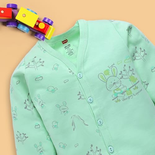 Image of LuvLap Baby Boys & Girls Full Sleeve100% Cotton Jhabla & Pyjama Sets Pack of 2