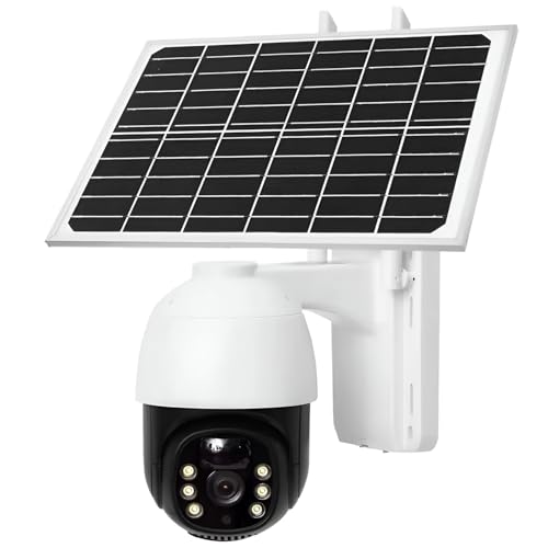 Image of GIGAWATTS Solar 4G CCTV Single Camera with 7W Panel 5MP & 10W Battery Water-Resistant Automatic On /Off Motion Sensor Solar Security Cam for Garden Parking Garage Basement Farms (Pack of 1, White)