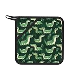 Presine da cucina con stampa di coccodrillo, in silicone, con anello per appenderlo, antiscivolo, resistenti al calore, per cucinare, decorare la cucina