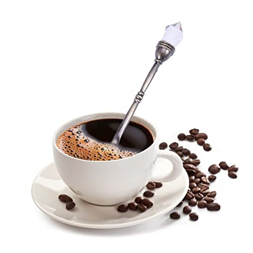 MAGICLULU Kaffeelöffel Mit Eingebettetem Diamantkopf Retro-löffel Im Hofstil Rührlöffel Für Kaffeeeis Und Getränke Bronze