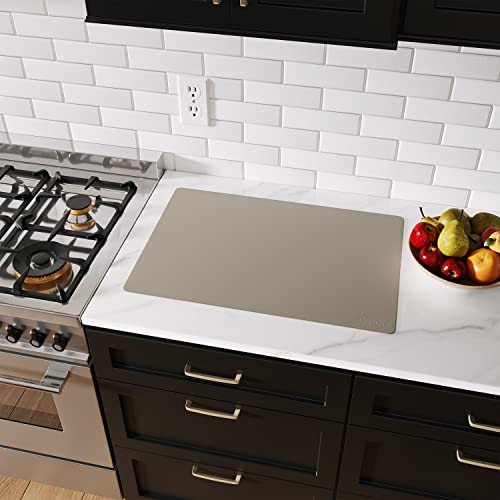 Image of GASARE, Set of 2, Extra Large, Thick, Silicone Mats for Kitchen Counter, Heat Resistant Mats, Countertop Protector, Non-Slip, Easy to Clean, 25 x 17 Inches x 1.4mm, Taupe