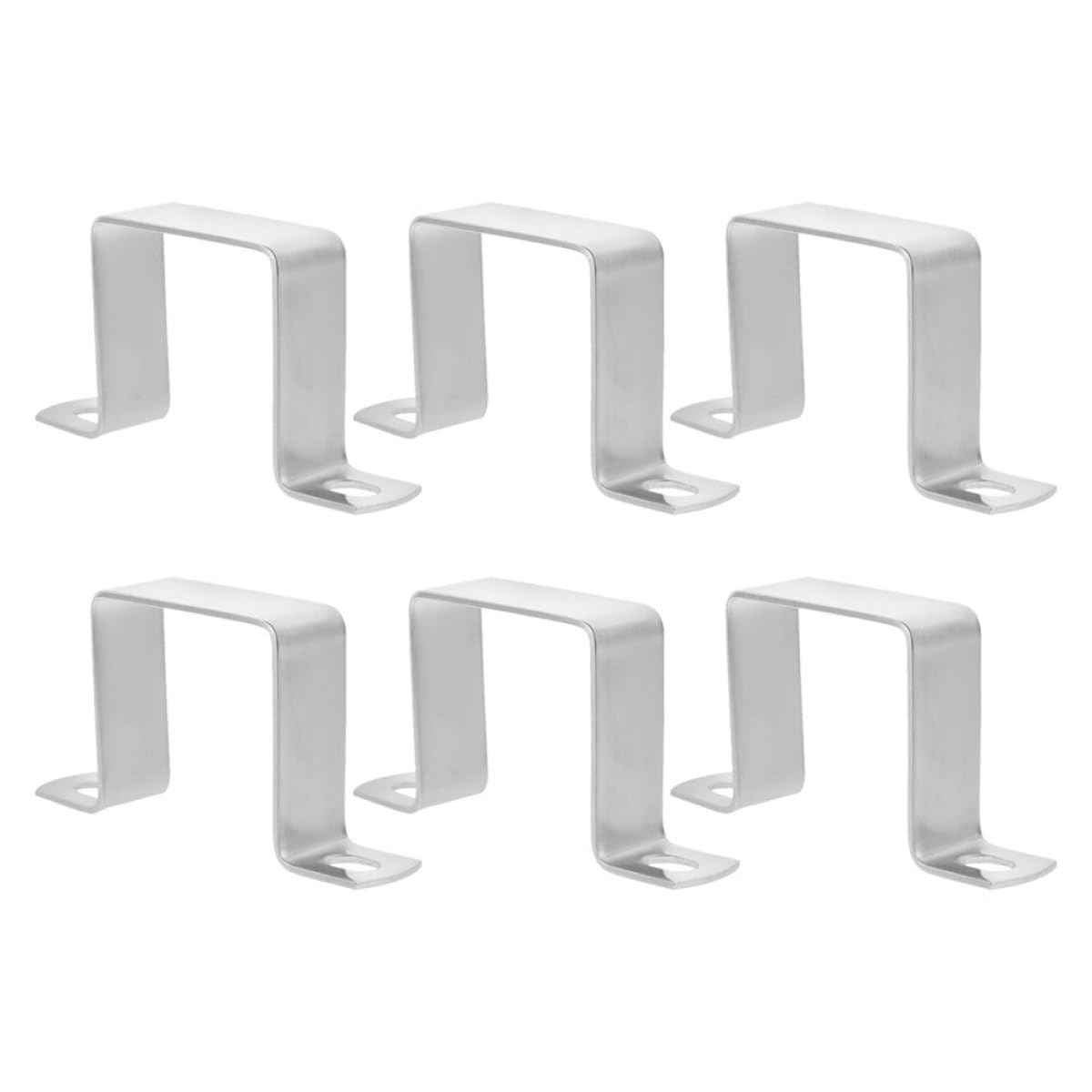 6Pcs 2X2 Inch 304 Stainless Steel Square Tube Clamps U Clip Pipe Mount Brackets for Industrial and Construction Use