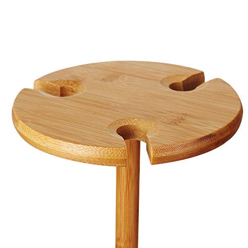 Portabicchieri Da Vino In Bambù | Per 6 Bicchieri E 1 Bottiglia | Design Moderno E Sospeso - Foto 4