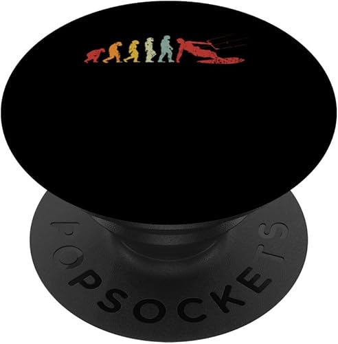Miniatura 1 de Retro Kitesurf Kite Surfer Evolution Boarding Ape Kitesurfer PopSockets Standard PopGrip