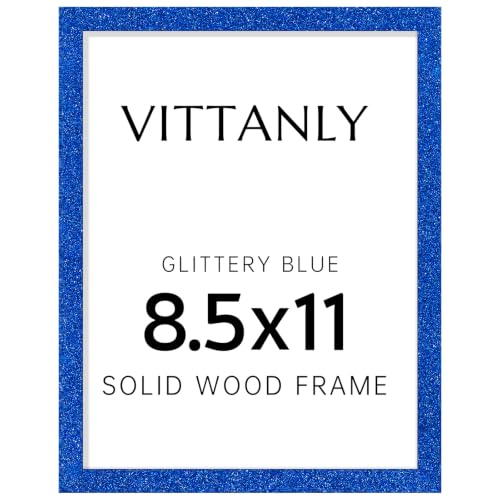 Vittanly 8.5x11 Picture Frame, Solid Wood Frame with Plexiglass, 1 Pack