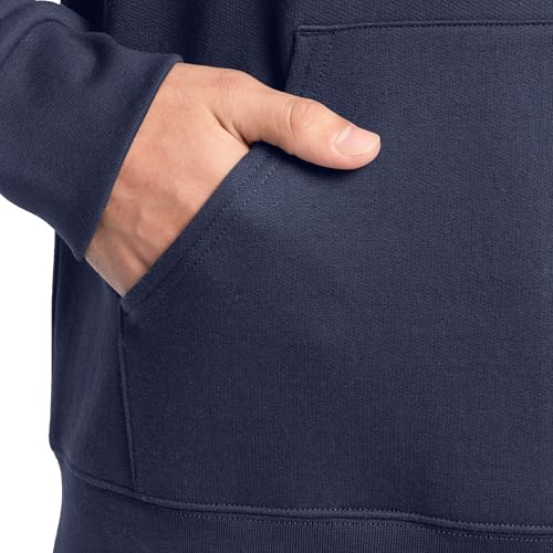 Image of Fruit of the Loom Men's Eversoft Fleece Pullover Hooded Sweatshirt, Moisture Wicking & Breathable