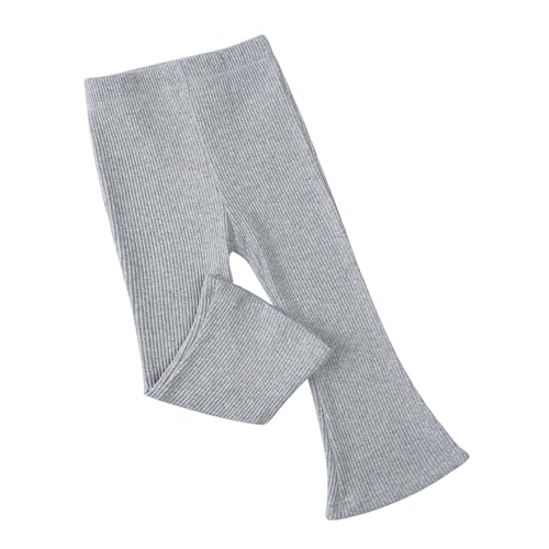 Kids Tales 2 Pack Girls Knit Ribbed Flared Pants Toddler Ruffle Leggings Youth Elastic Waist Bell Bottoms Solid Flare Pants2