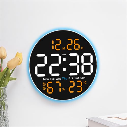 Horloge murale numérique LED de 25,4 cm avec une télécommande pratique