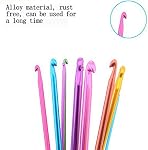 SUMAJU 14 Pieces Aluminum Crochet Hooks, Multicolor Knitting Needles Craft Making Tool Yarn Set 2mm-10mm Stocking Stuffer
