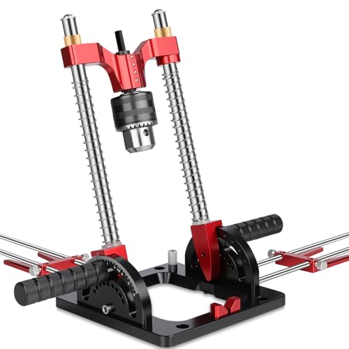 Image of Bvomheez Upgraded Drill Guide, Max Portable Drill Guide, Multi Angle Drill Guide for Straight Holes, Self-Centering Pins, Adjustable Angle from 0° to 60°, Chuck Clamping Range for 1/16-1/2" (1.5-13mm)
