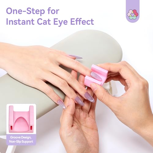 Image of SAVILAND One-Step 5D Cateye Magnet for Nails: Ultra-Strong Magnatic Cat Eye Magnet Beginner-Friendly Nail Magnet Multifunctional Magnetic Wand with Magnetic Bead for Cat Eye Gel Nail Polish DIY Pink