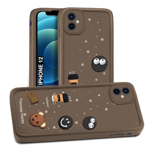 Image of AESTMO Back Case Cover for iPhone 12 /12 Pro Pro Back Cover | Cute Fun Cartoon 3D Ball | Coffee Silicone Case | Full Body Protection | Camera Protection Back Cover for iPhone 12 /12 Pro (Brown)