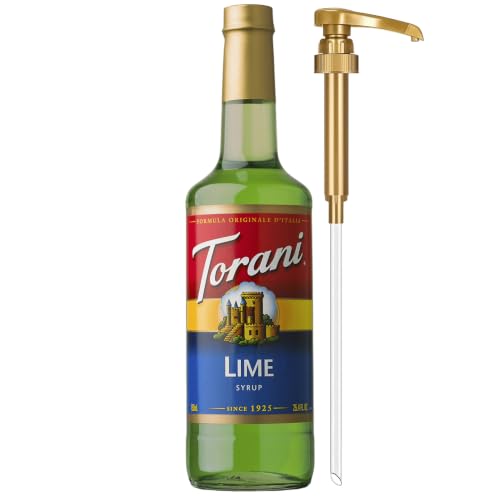 Torani Syrup, Lime Flavoring for Drinks, Pump Included, 25.4 Fl Oz | Sweeten & Add Dazzling Flavor to Dirty Sodas, Iced Tea, Lemonade, Italian Sodas | Made with Pure Cane Sugar - image 1