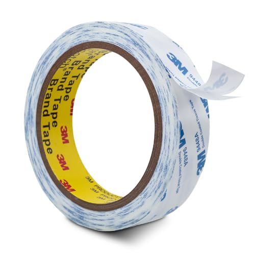 3M Double Sided Tape 1"×32.8Ft 1 Pack 9448A Double Coated Tissue Tape | Strong Adhesive Sticky Tape Translucent Removable for Foam Art Craft Nameplate Bonding