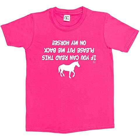 1Tee Girls Hot Pink Horse T-Shirt Cover