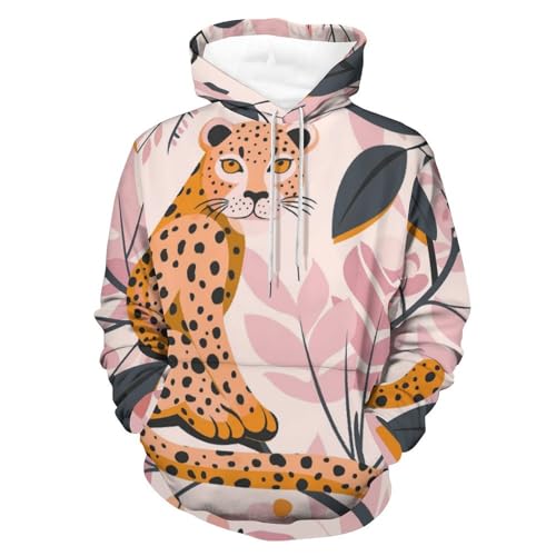 Sweat à capuche léopard dessin animé au motif graphique original taille S